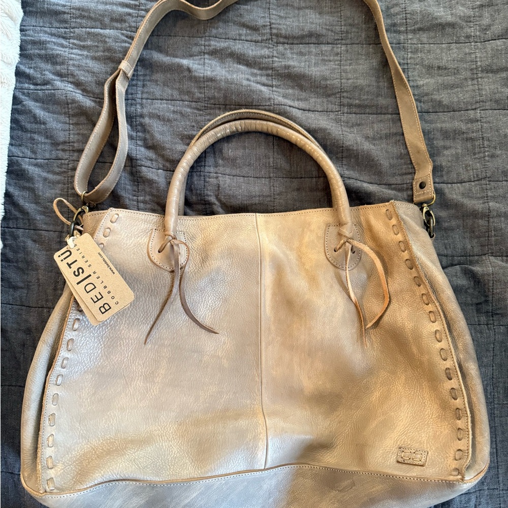 Rockaway Bedstu Bed stu leather bag satchel handbag Taupe Driftwood